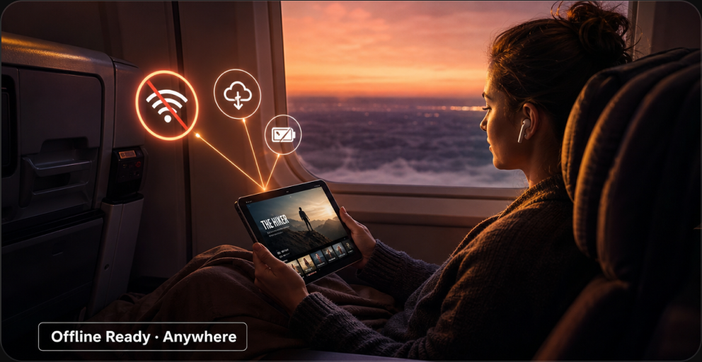Video ready for offline viewing during travel