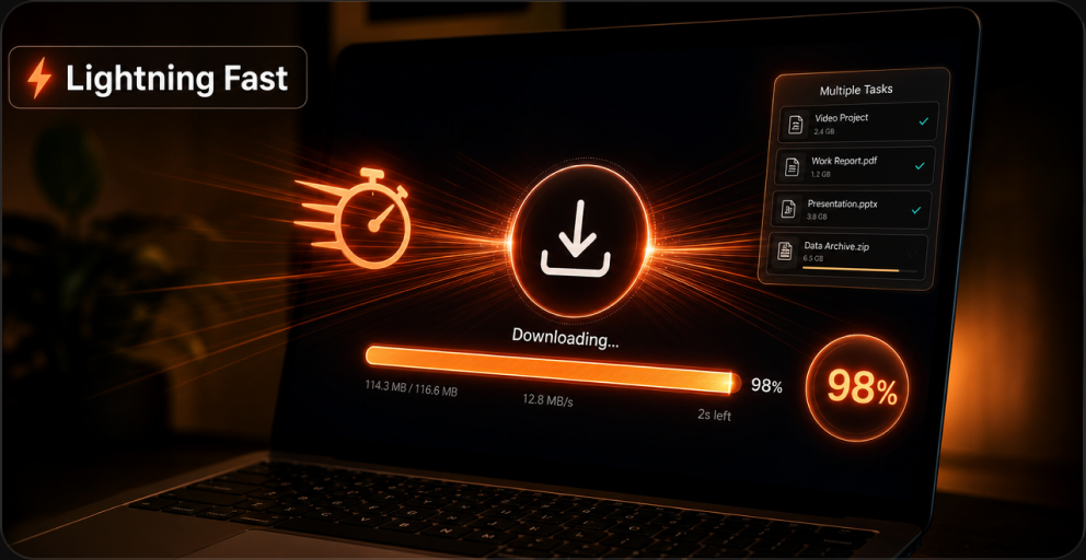 Lightning-fast download progress with multiple tasks